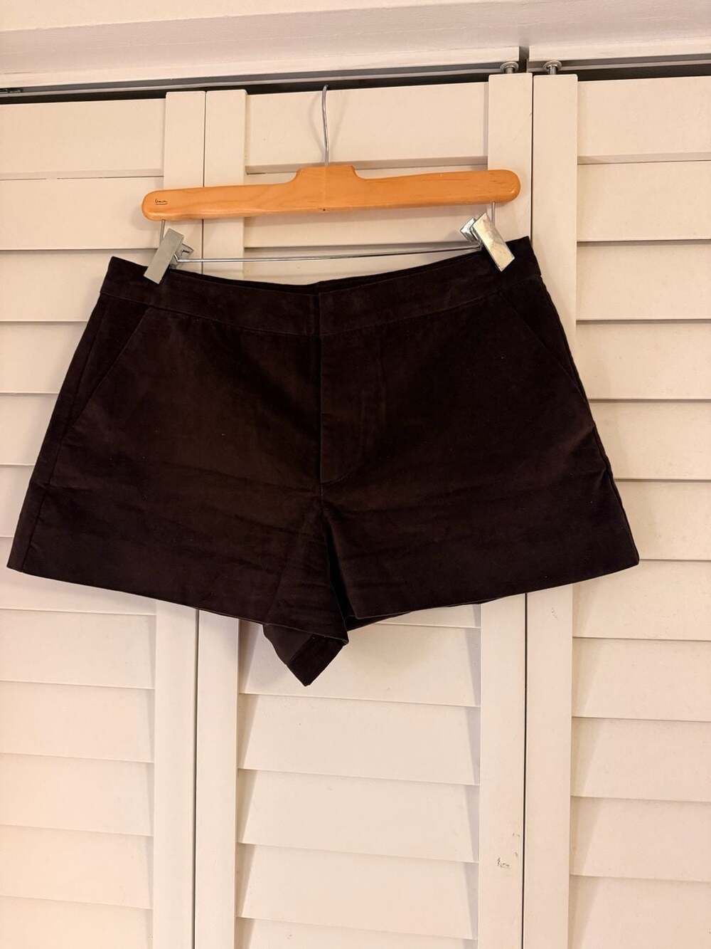 Zara Brown Faux Suede High-Waisted Shorts